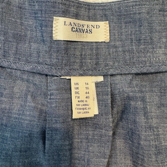 Lands' End Canvas Chambray Cotton Skirt Size 14 NWOT - Picture 4 of 4